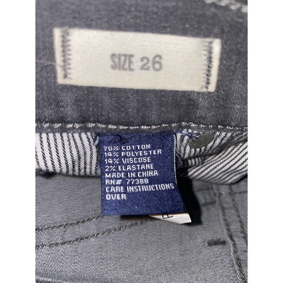 Madewell Skinny Ankle Zip Jeans Size 26 Cotton Blend Denim Distressed Shark Gray - Picture 4 of 5